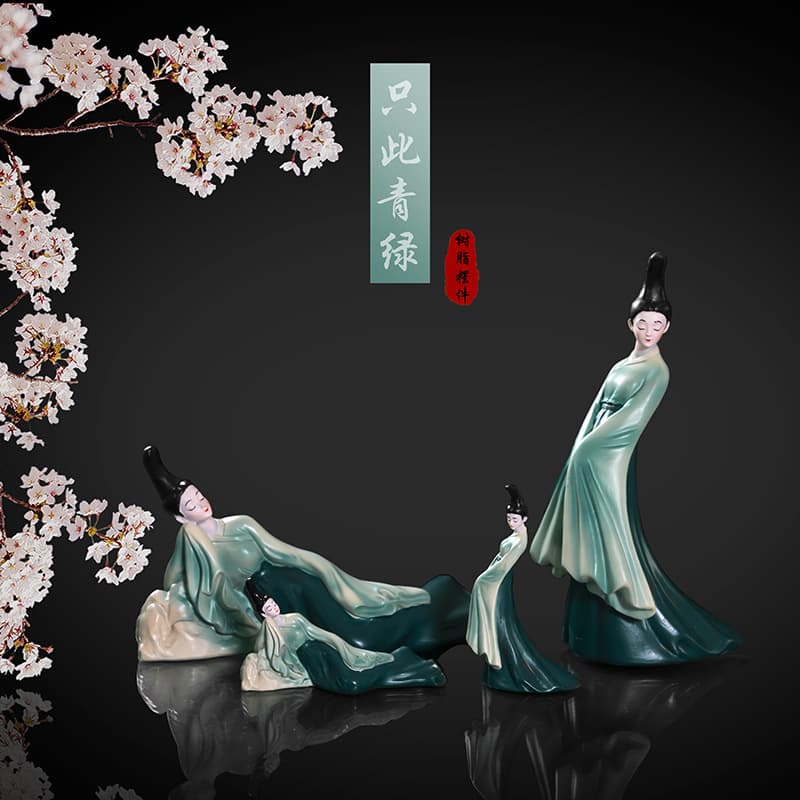 New Chinese Style Creative Green Art Ornament, Light Luxury Home Living Room Wine Cabinet Decoration, Housewarming Gift
