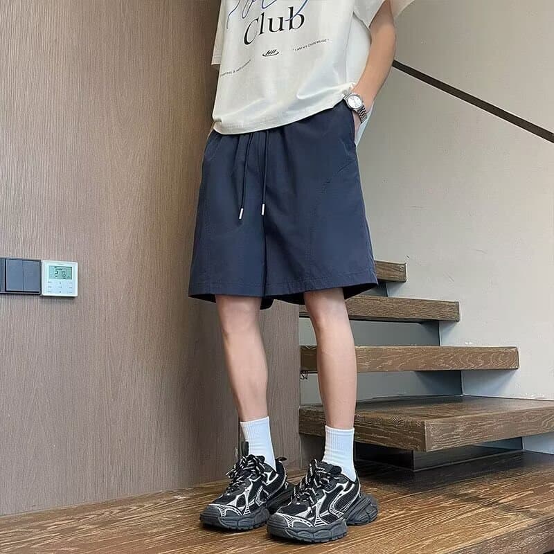 Navy Yamamoto Workwear Short Skirts Men's Summer 2026 New Outdoor Relaxation High Waist A-Line Shorts
