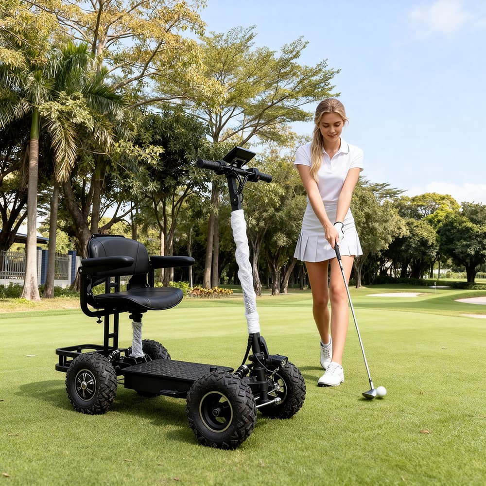 Factory 13-inch Off-Road Tire Four-Wheel Electric Scooter, Dual-Drive Scooter, Golf Cart, Senior Mobility Scooter