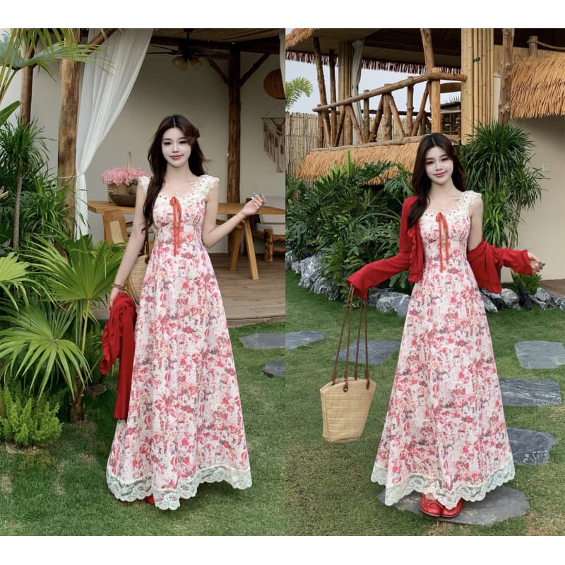 Actual shot~Oil painting of the God of Love, a beautiful girl in a lace-trimmed red dress and pure lust in a Tang suit