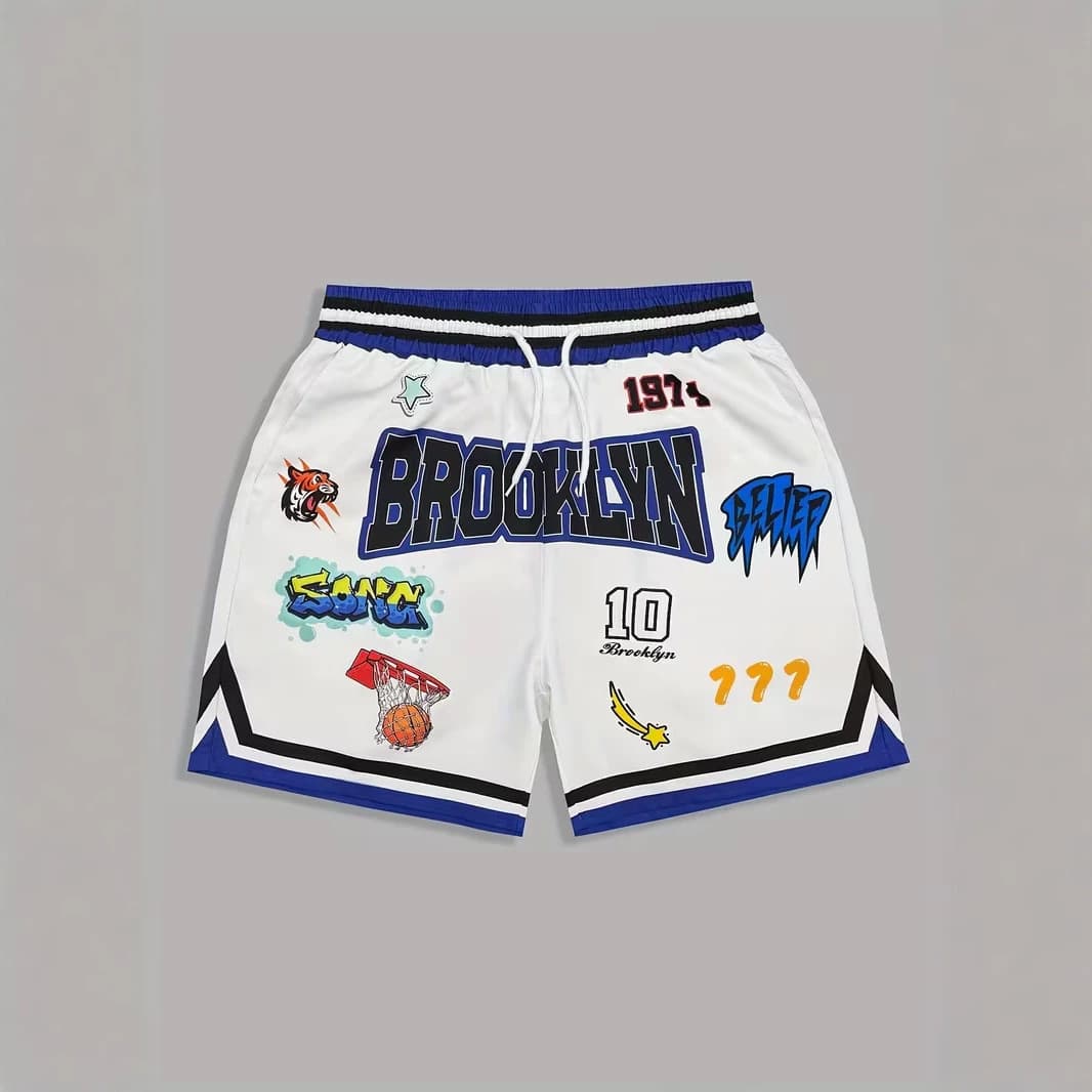 2026 Summer American Streetwear Athletic Casual 3D Digital Print Basketball Shorts Unisex Loose Fit Same Style In Stock