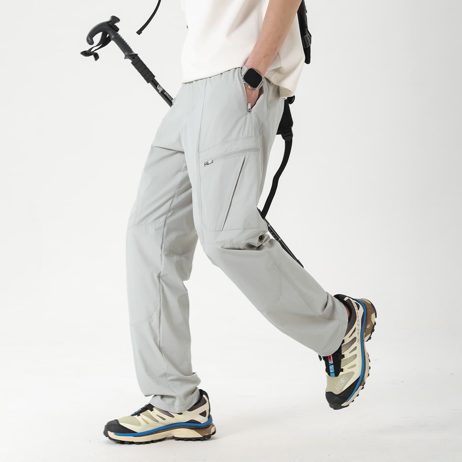 Men's new summer outdoor assault pants, hiking pants, waterproof straight sports and casual workwear trousers, ice silk pants