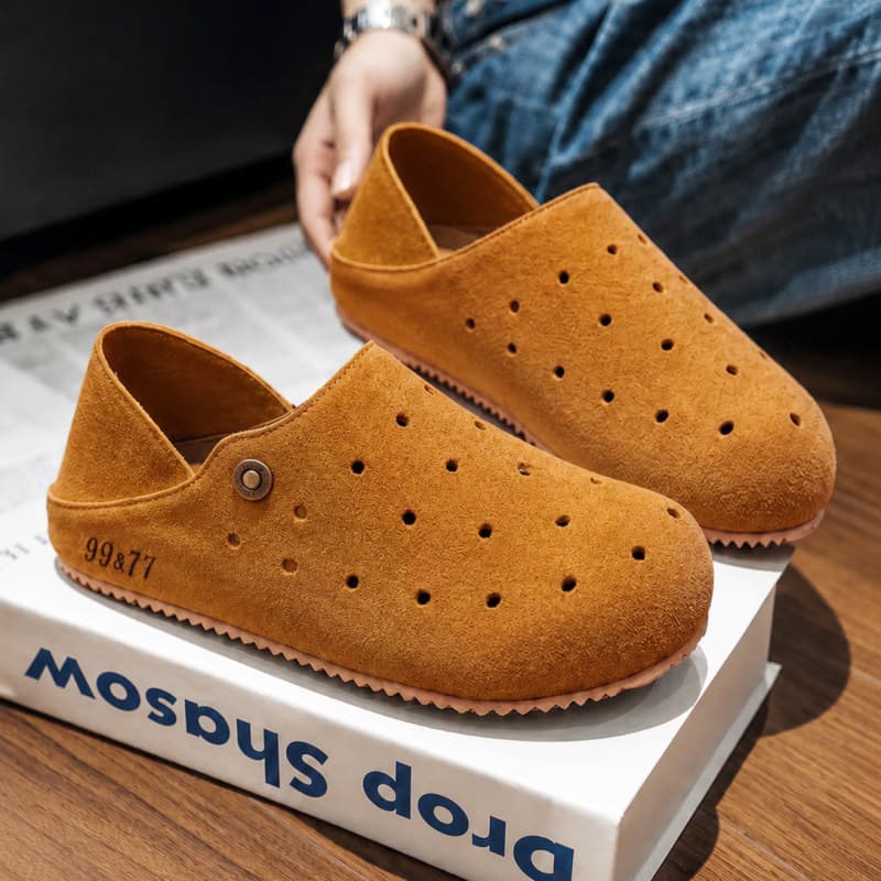 Men's Loafers Summer Breathable Old Money Style Slip-On Lightweight Sports Casual Birkenstock Driving Shoes Leather Shoes