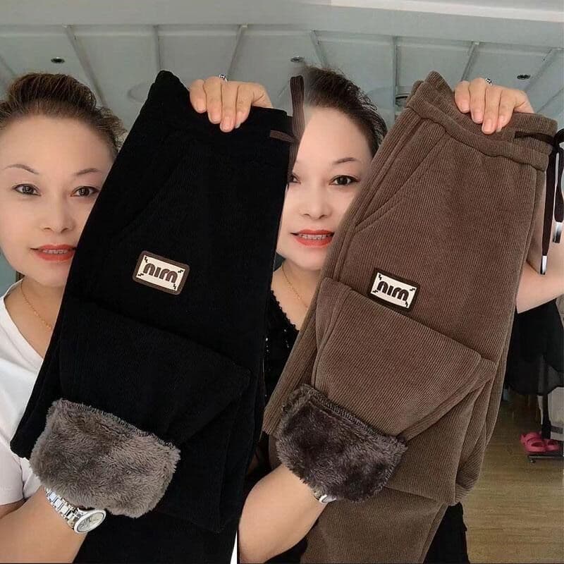 Lamb Fleece Pants Women's Winter New Style High-Waist Versatile Thickened Sweatpants Warm Slimming Versatile Casual Carrot Pants
