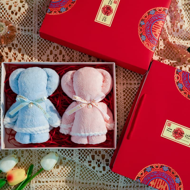 Adorable Ruffle Thick Coral Fleece Bear Towel Gift Box Style Women & Children Family Bonding Souvenir Wholesale