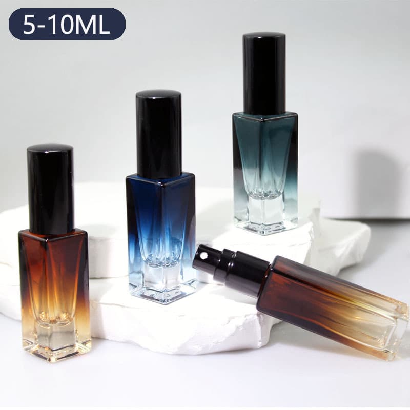 5ml 10ml Gradient Square Glass Perfume Bottle Spray Bottle Luxury Fragrance Dispensing Cosmetic Packaging