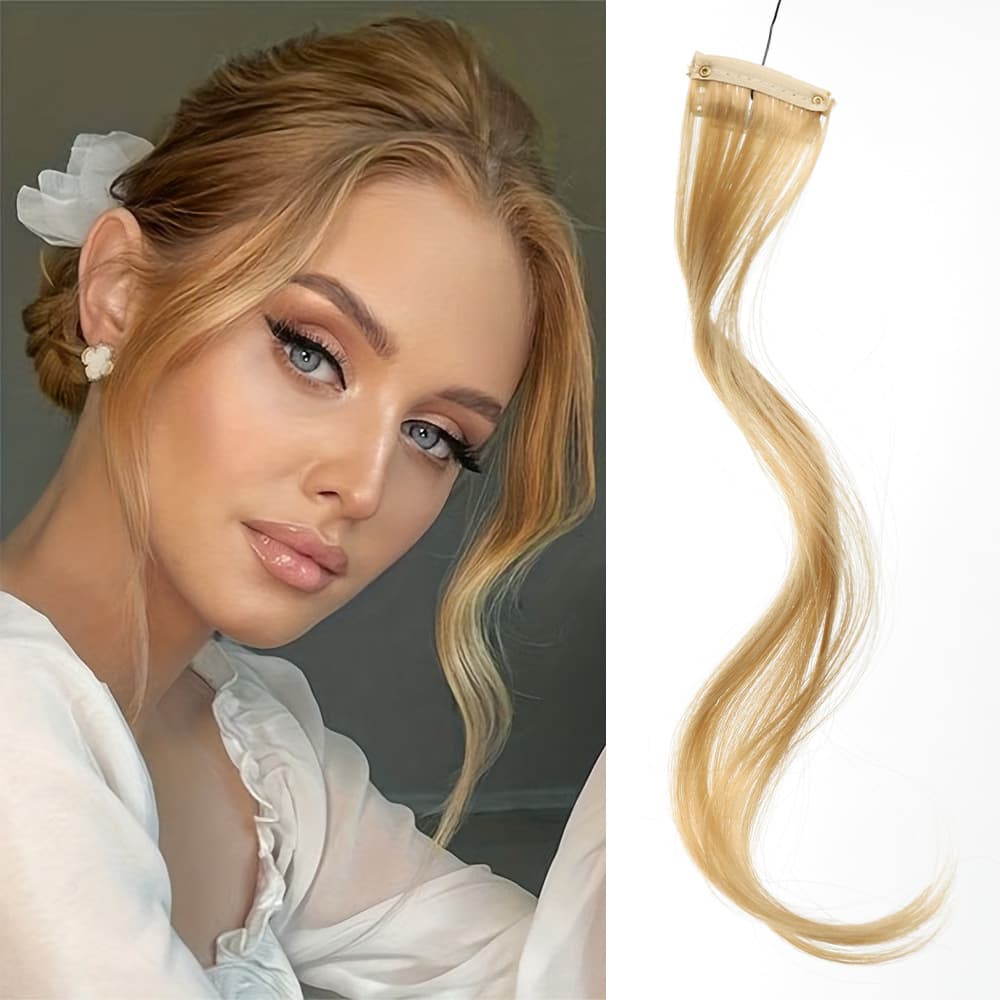 Long Bangs Hair Topper for Women, Natural Middle Part Simulation Hair, Trendy Eight-Character Bangs, Xuchang Hair, Fake Bangs for Women