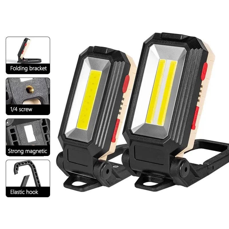 LED Work Light USB Rechargeable Repair Light with Magnetic Stand Foldable Flashlight Multi-functional Magnetic Folding