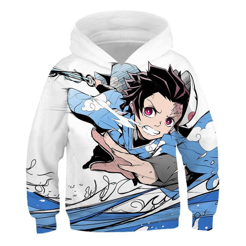 New European and American Cross-Border Spring/Autumn Streetwear Top, Demon Slayer Series 3D Personalized Print Hoodie