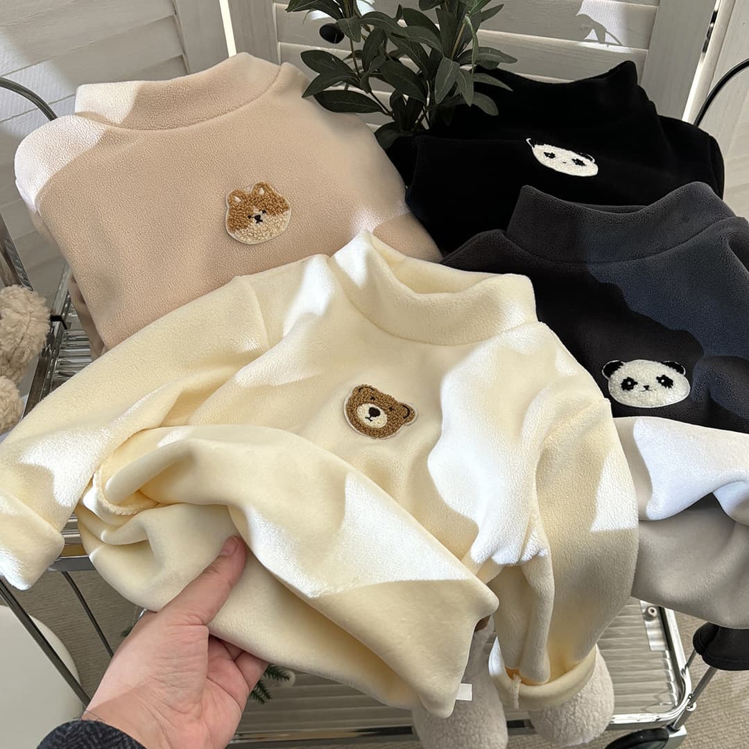 Children's bottoming shirt, autumn and winter new style, velvet, versatile top, boys and girls, thickened sweatshirt, long-sleeved children's clothing
