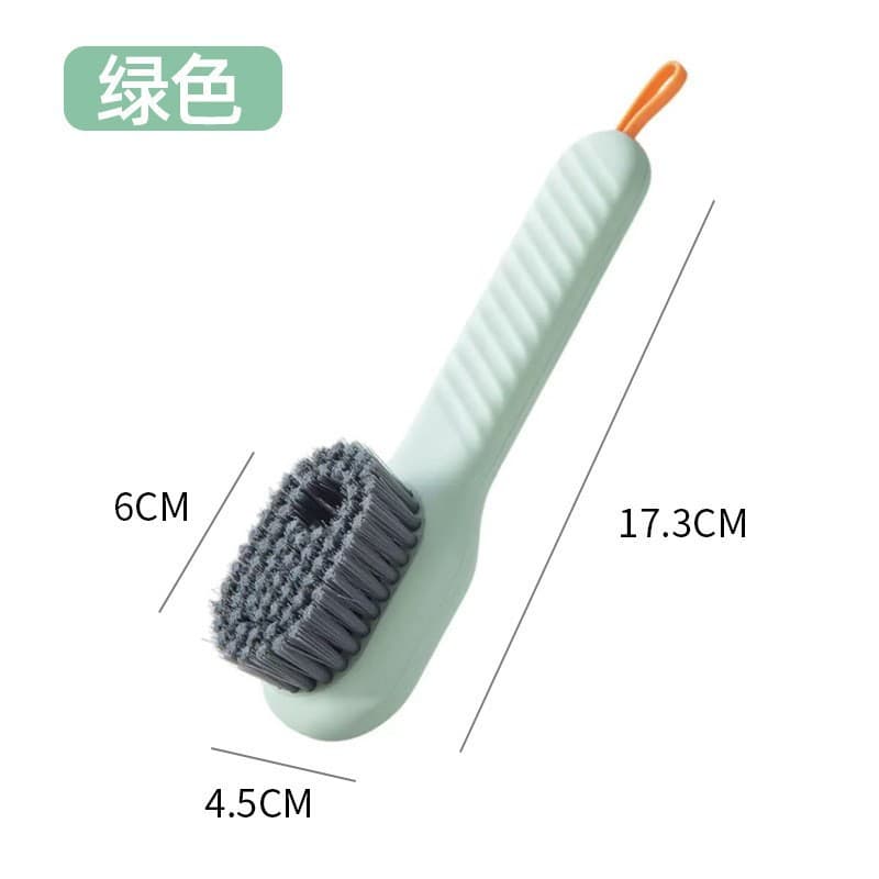Multi-Function Liquid Dispensing Shoe Brush, Household Press-to-Dispense Shoe Cleaning Tool, Press-Type Soft Bristle Clothes Cleaning Brush