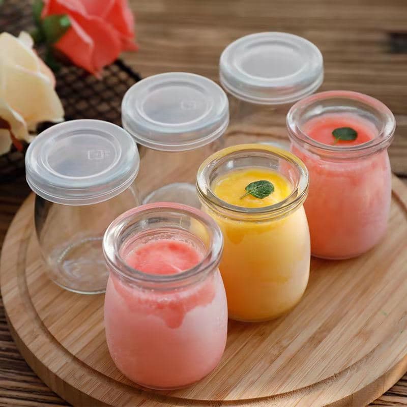 Smoothie glass yogurt bottles, high-temperature resistant baking bottles, large-mouth dispensing cups, sealed milk and honey jars, customizable.