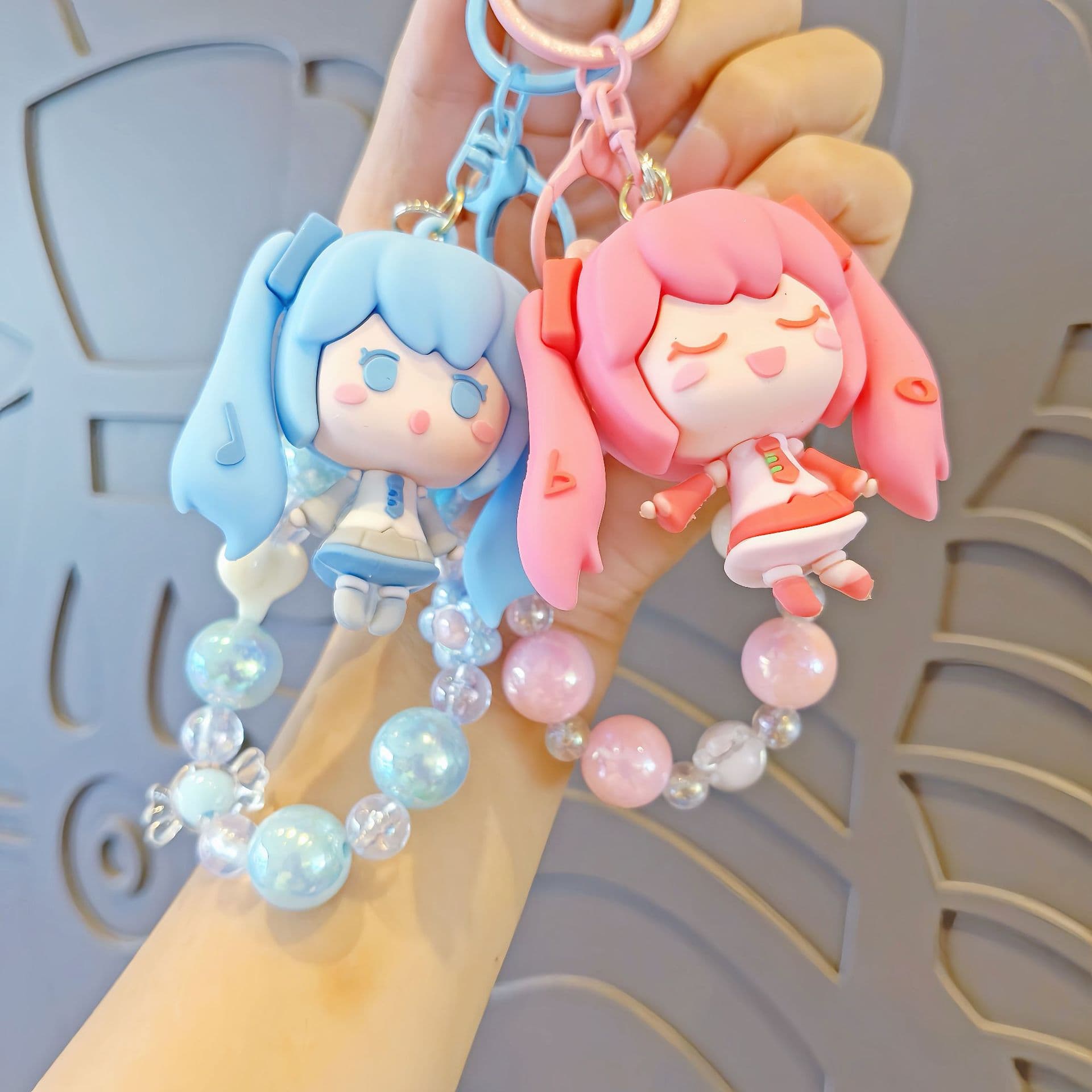 New Exporter Miku Hatsune Anime Girl Figure Keychain Phone Strap Wristband Small Gift Wholesale