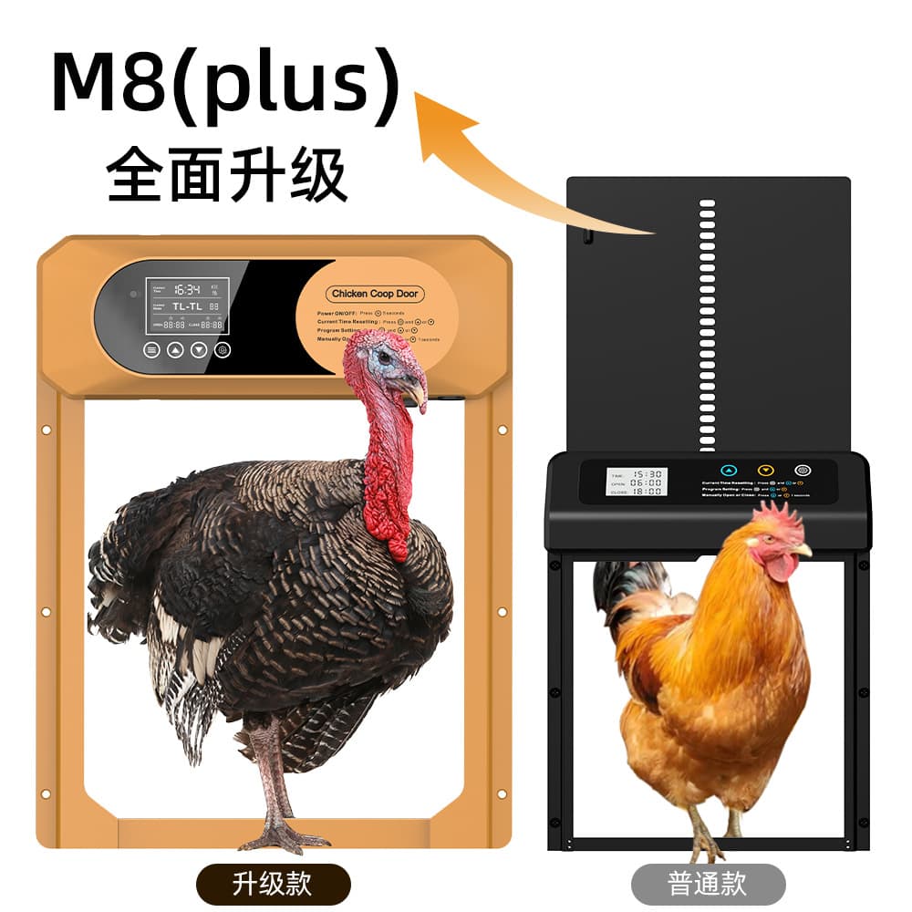 Large Size Cross-Border New Model Automatic Solar Chicken Coop Door Smart Anti-Pinch Pet Door Light-Sensing Timer