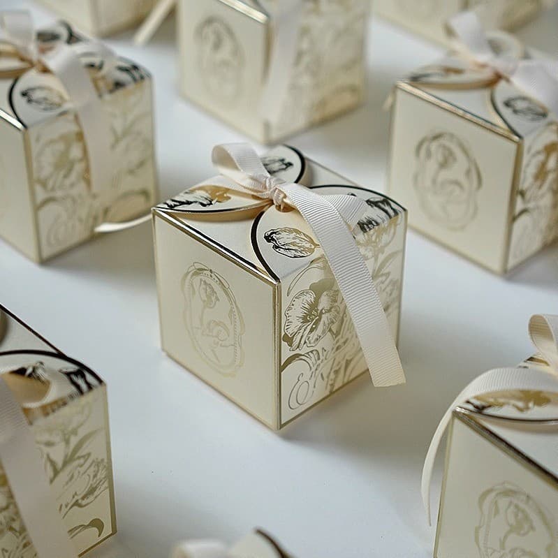 Amazon Cross-Border Bestseller French Luxury Gift Packaging Gold Candy Box Wedding Luxury Candy Gift Box