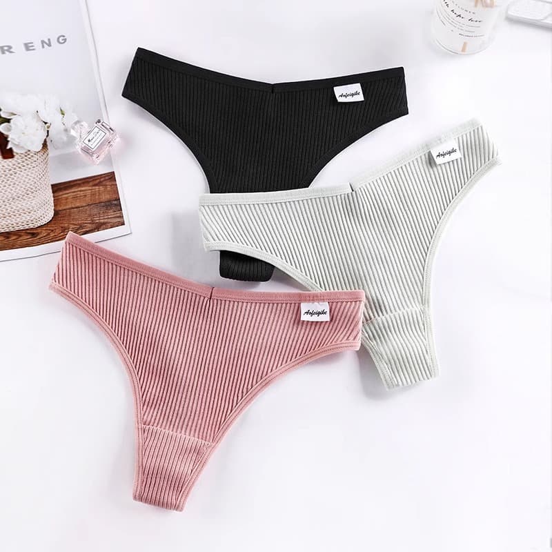 Japanese Cotton Twisted T-Back Thong for Women, Breathable Low-Rise Sexy Seamless Minimalist Sports Fitness T-Back, Breathable Premium