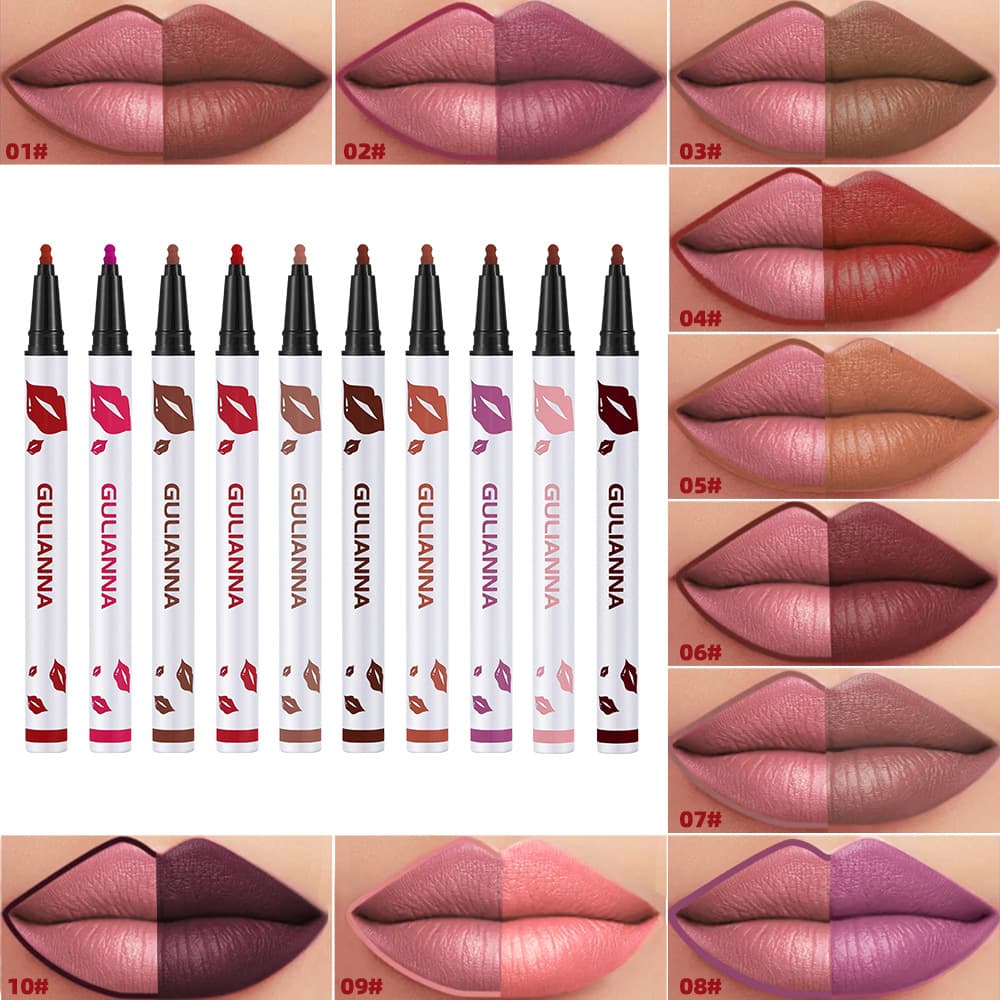 Cross-Border Exclusive Supply of Lip Liner Pens, Non-Stick Matte Liquid Lipstick Pens, Long-Lasting Lip Gloss Pens, Waterproof Quick-Drying Multi-Functional Pens