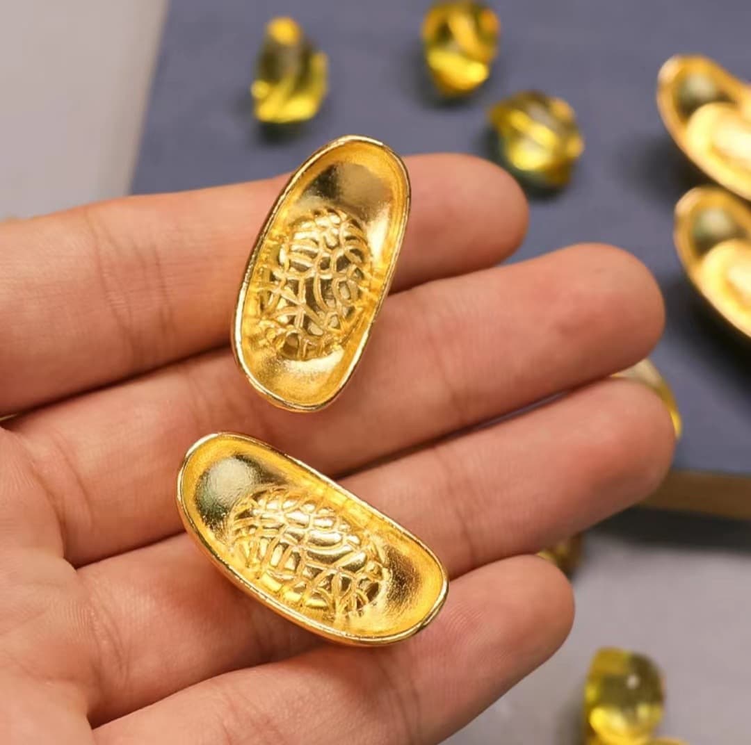 Imitation brass creative home decoration, solid alloy small ingot, cylinder decoration, gold-plated exquisite alloy ingot wholesale.