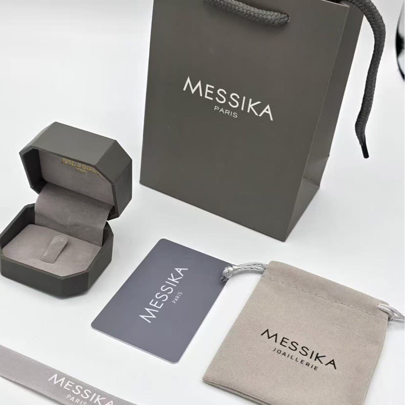 Messika High-End Jewelry Box Flat Octagonal Matte Ring Earring Pendant Bracelet Box Jewelry Gift Packaging Box