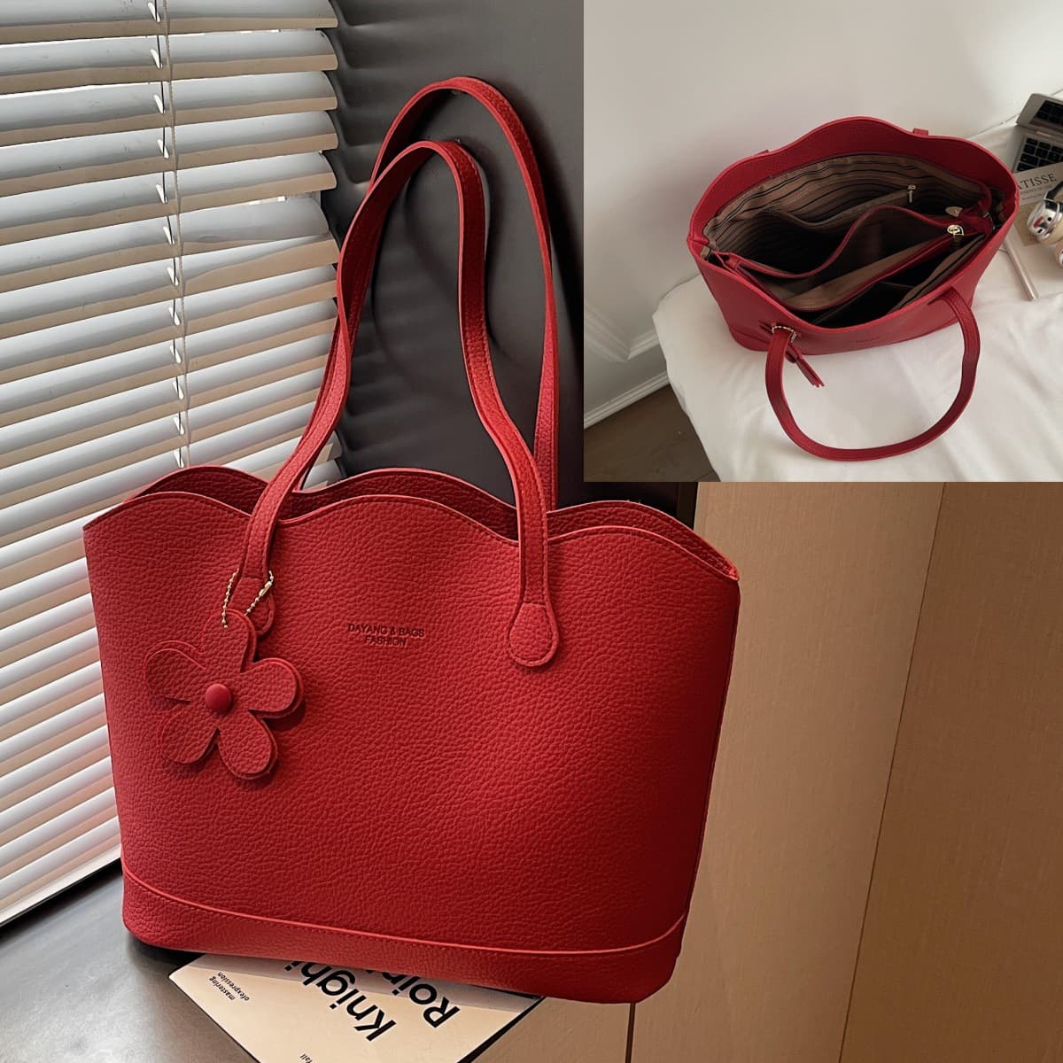 Red bag women's new high-end shoulder bag large capacity commuter bag tote bag wedding bride bridesmaid wedding bag