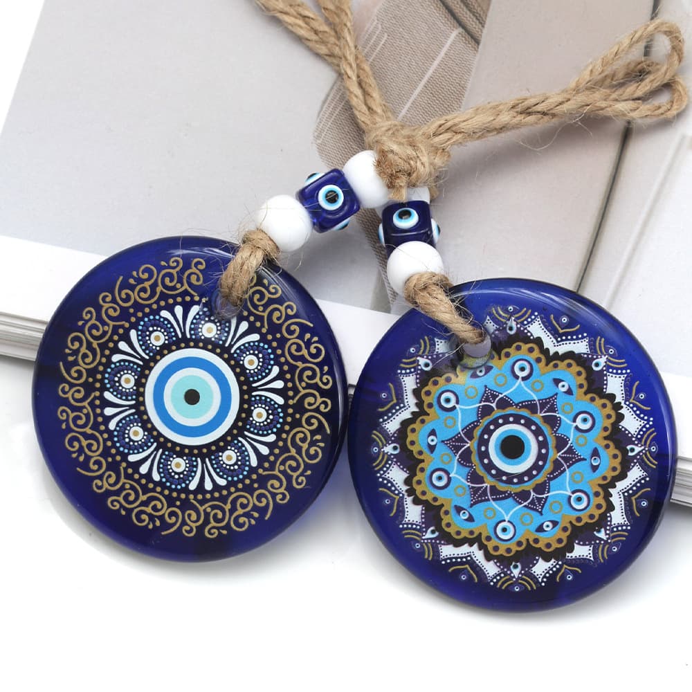 Pearl Luck Eye Blue Keychain Glass Key Pendant Car Alloy Keychain Fashion Accessories Gift