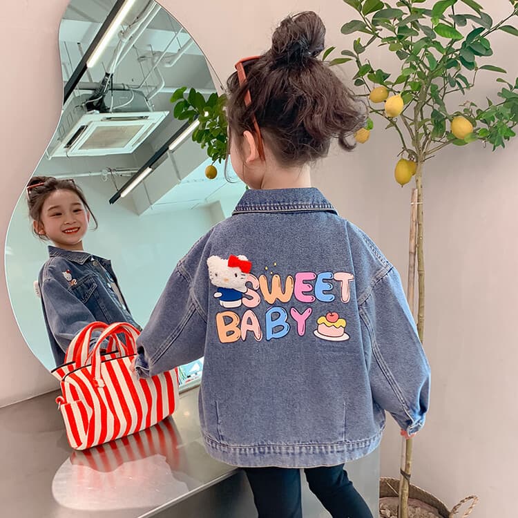 Girls Denim Jacket Spring Fall 2025 New Style Kids Trendy Outerwear Baby Fashion Vest Autumn Clothing