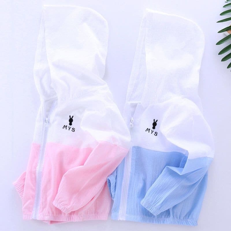 Children's cotton sun protection clothing, light and breathable, skin clothing, beach clothing for boys and girls, summer outdoor UV protection