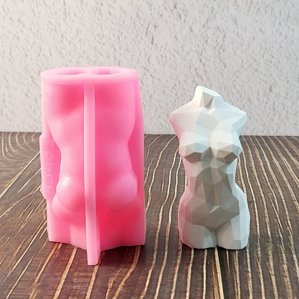 Small Geometric Female Bust Silicone Mold DIY Cement Plaster Silicone Mold W0710