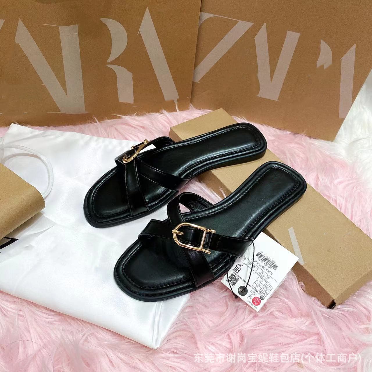 Ladies Slippers Women's Shoes 2025 Spring Summer Cross-border Africa Versatile Ins Style Comfortable Za Flat Slippers