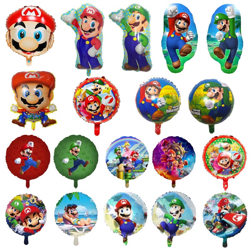 New Game Cartoon Mario Aluminum Foil Balloon Super Mario Balloon Children's Birthday Party Decoration