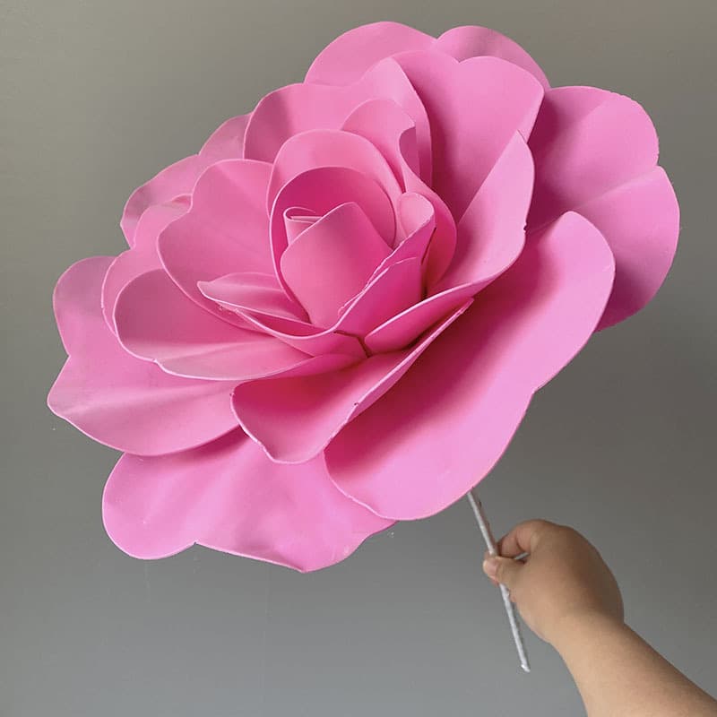 Artificial Rose PE Foam Flowers for Scene Decoration Large Fake Flower Heads European Wedding Flower Wall Window Display Background