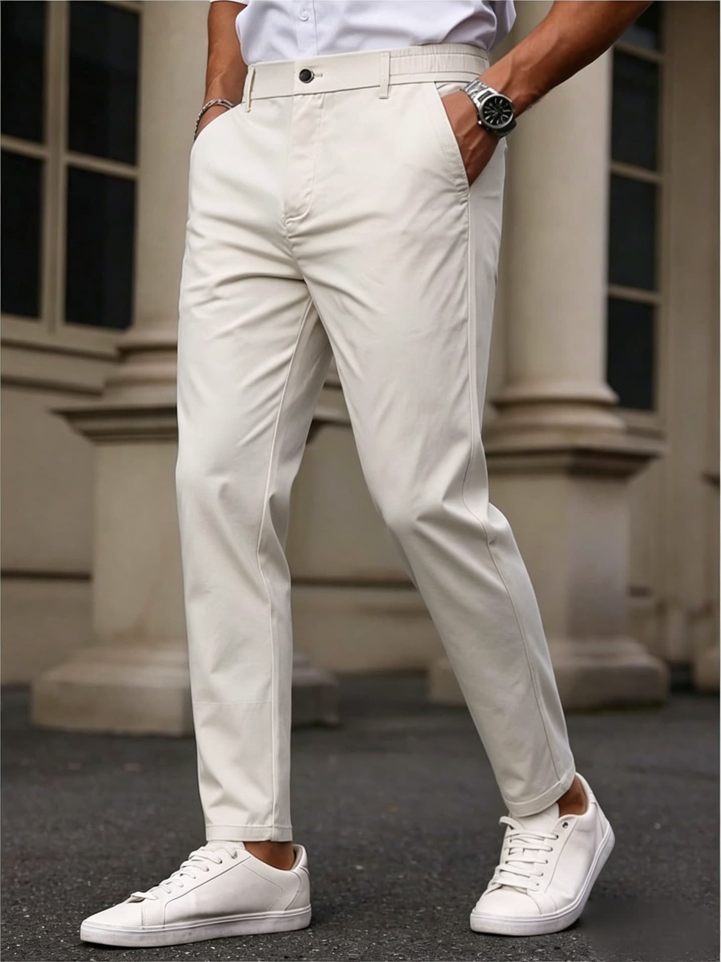 [Cross-Border Bestseller] Ultimate Value!!! Summer Ice Silk Trousers for Men, Lightweight Loose Straight-Leg Business Wear