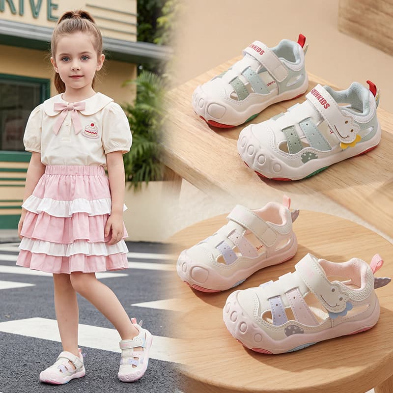 Baby Sandals Boys Summer New Walking Shoes 0-1-2 Years Old Soft Sole Infant Toddler Shoes Anti-Kick Girls Functional Shoes