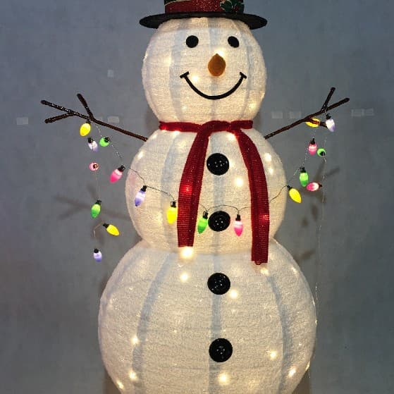 Hot-selling Foldable Christmas Decorations with Santa Hats, LED Light-up Holiday Ornaments for Indoor and Outdoor Use