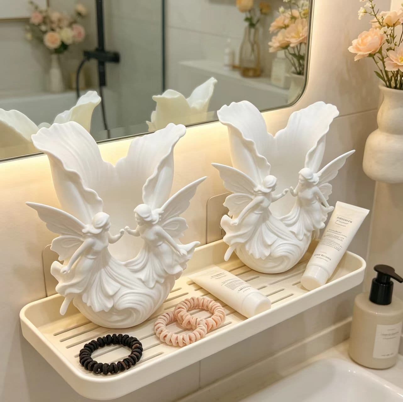 Cross-Border New Product Hot-Selling Twin Fairy Wings 3D Printed Desktop Organizer