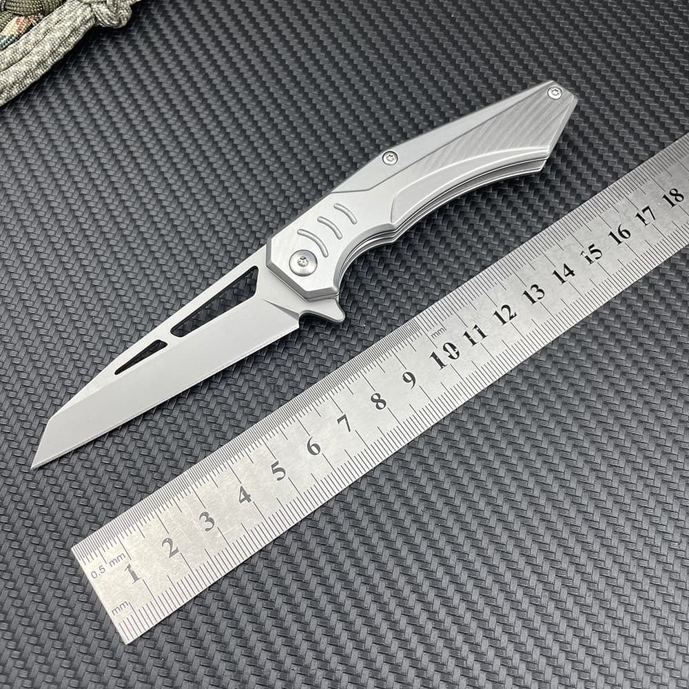 Cross-border Explosions D2 Steel Outdoor Camping Survival Self-Defense Tactical Folding Knife CNC High Quality Bearing Sharp Direct Sales