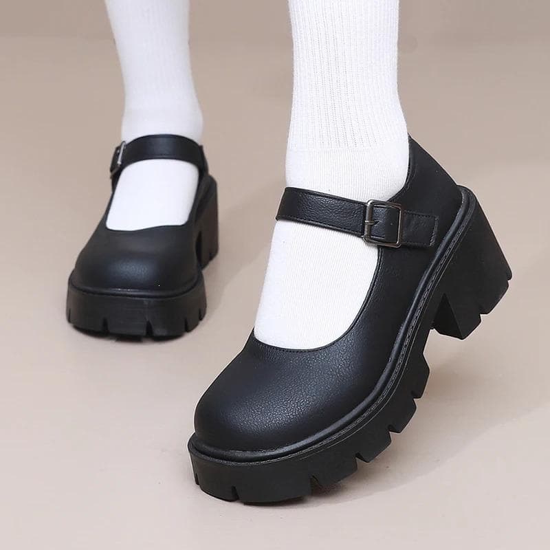 U 2607 Chunky Heel Mary Jane Shoes