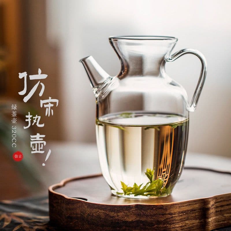 Transparent Imitation Song Glass Teapot, Small Size for Brewing Green Tea, Cold Water Teapot, Tea Infuser, Home Single Pot