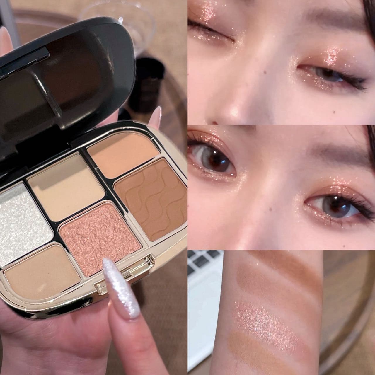 Korean-Style Soft Blend Six-Color Eyeshadow Palette Matte Shimmer Fine Sparkle Multi-Functional Eyeshadow Palette Blush Makeup Wholesale