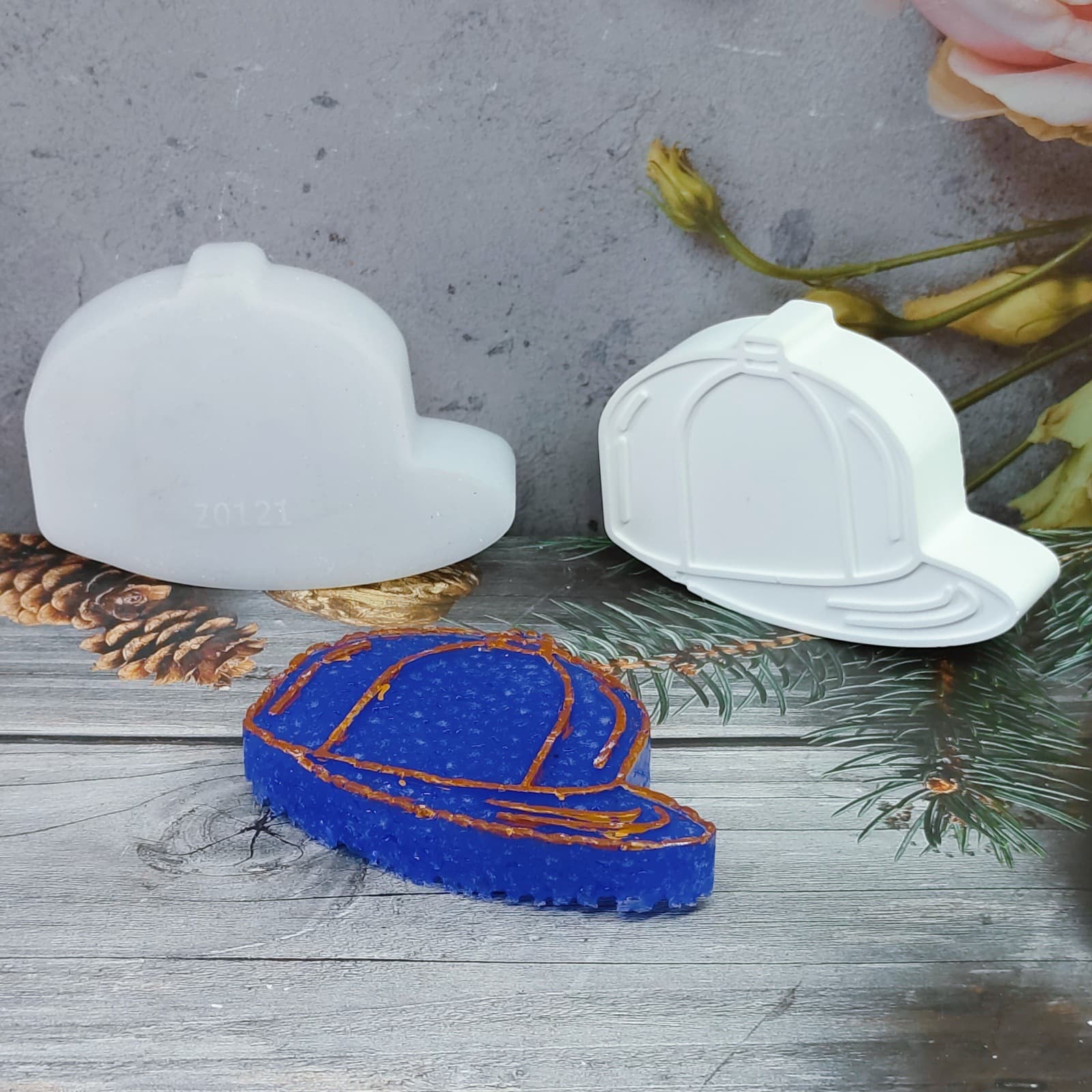 Z0121 Baseball Cap Aromatherapy Mold Desktop Decoration Cement Plaster Mold DIY Silicone Mold