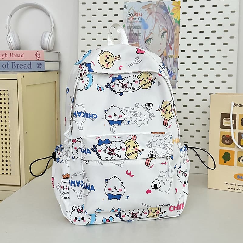 Japanese Anime Print Cute Backpack for Elementary, Middle, and High School Girls, Large Capacity School Bag
