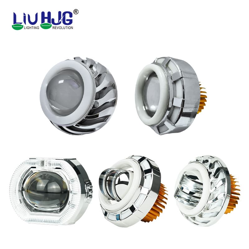 Cross-Border Hot-Selling Motorcycle Spotlights, Whirlwind Angel Eyes, Flashing Lights, Colorful Dual Main Light Lenses, Headlight Accessories