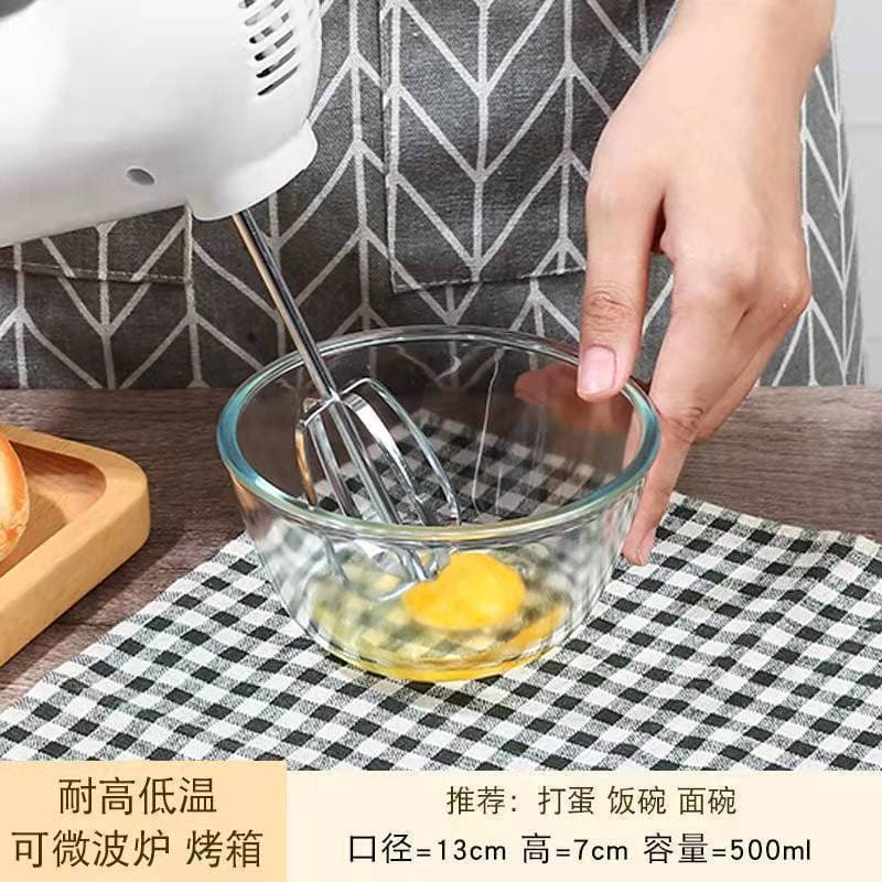 Glass bowl, heat-resistant food-grade mixing bowl, household new style whipped cream with lid mixing bowl, kimchi soup bowl wholesale.