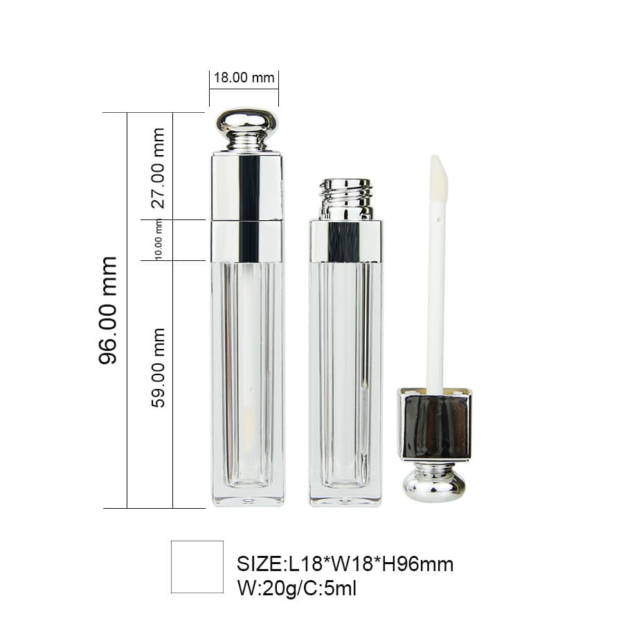 Diao's same style universal bottle blowing round lip glaze lip gloss empty tube packaging material can be customized for processing