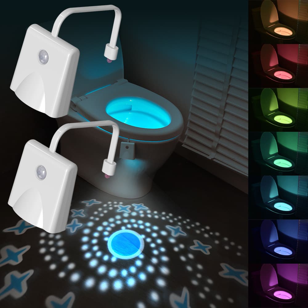 Cross-Border Charging Toilet Light, Waterproof Bathroom RGB Atmosphere Light Projection, Smart Human Body Sensor Night Light Manufacturer