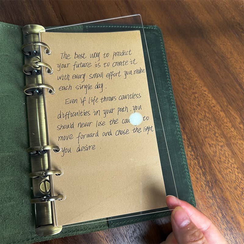 1mm Transparent Acrylic Loose-Leaf Writing Board, A6/A7/M5, No-Ear Writing Separator, Lightweight Journal Accessories