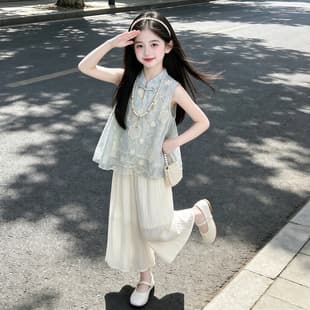 Girls' New Chinese Style Set Summer 2026 New Arrival Older Girls' Hanfu High-End Chinese Style Two-Piece Set Children's Summer Outfit