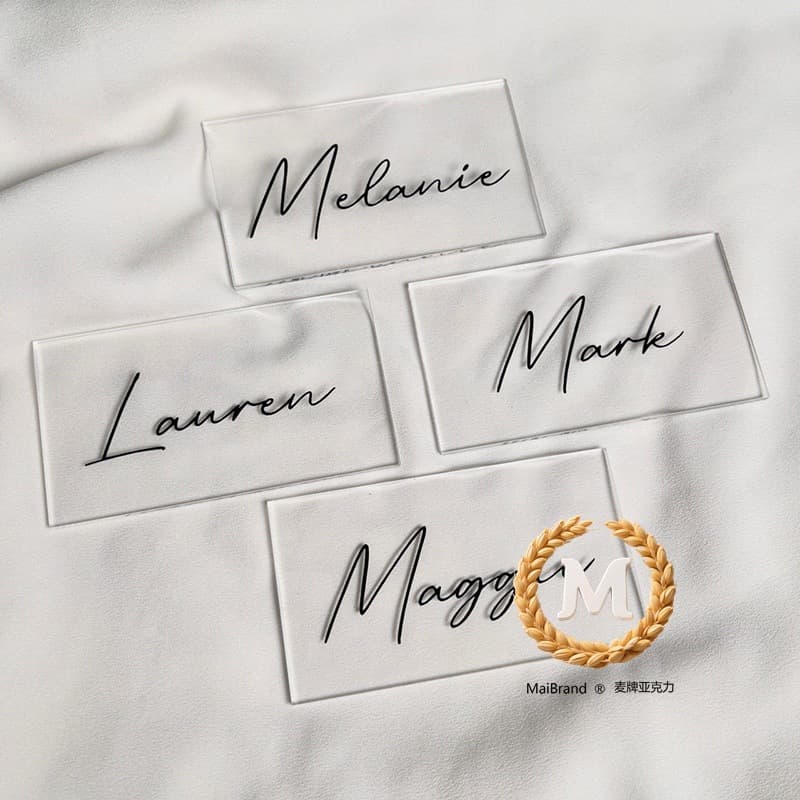 Hot Transparent Acrylic Place Cards for Weddings, Guest Place Cards, Wedding Decoration Place Cards, and Banquet Table Numbers