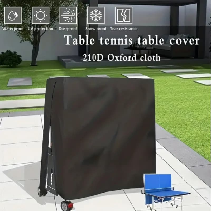210D Oxford Fabric Table Tennis Table Cover Waterproof Dustproof Sunproof Heavy-Duty with Zipper Suitable for Indoor and Outdoor