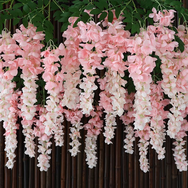Artificial Cassia Golden Shower Tree Giant Wisteria Long Branch Plastic Fake Silk Flowers Indoor Living Room Hanging Vine Photography Decoration